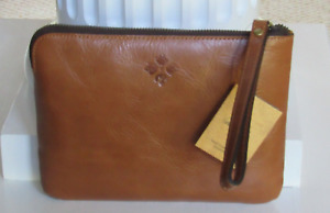 Patricia Nash Cassini Genuine Leather Wristlet Clutch Biscuit P34906 NWT $79