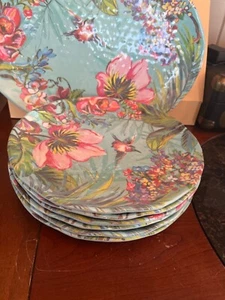 PIER 1 MELAMINICO 10 IN PIATTI (6) & 16 IN PIATTO, TEMA COLIBRÌ - Foto 1 di 2