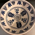 VTG Pottery Bowl Red Clay Hand Painted Mexico Italy Boho Chic Decor Folk Art