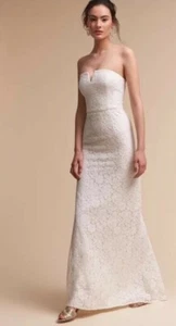 BHLDN Anthropologie Reese trägerloses Spitzen Spalten Maxikleid Kleid Gr.14 Hochzeit - Bild 1 von 7