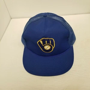 Vintage Milwaukee Brewers MLB Trucker Mesh Snapback Hat, Twins Brand, NOS - Picture 1 of 5