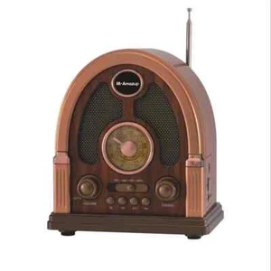 【NEW】CATHEDRAL RETRO MULTI-FUNCTIONAL TABLETOP RADIO WIRELESS SPEAKER (BROWN) - Picture 1 of 14