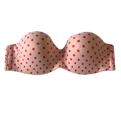 Victoria’s Secret Pink Polka Dot Strapless Tee Shirt Bra Sz 34C Underwire *Read - Image 1 of 4