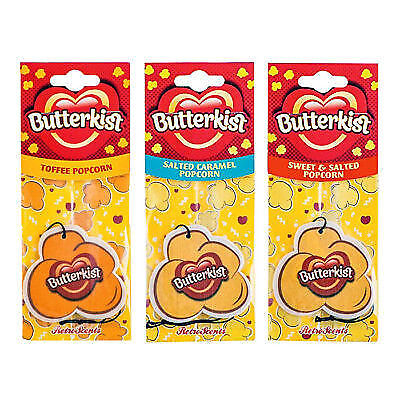 Butterkist Popcorn Voiture Assainisseurs D'Air Pack De 3 Caramel TOFFEE Sweet & Salé • 5.80€