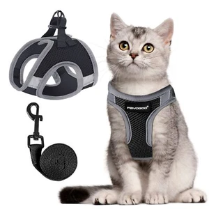 Adjustable Cat Harness & Leash Set Escape Proof Soft Vest for Small & Large - Picture 1 of 7