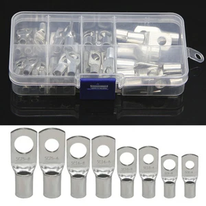 60PCS Tinned Copper Lug Ring Terminals Kit Battery Wire Welding Cable Connectors - Picture 1 of 9
