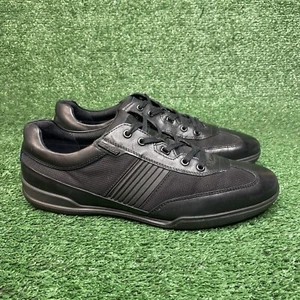 Zapatillas de cuero negras Ecco Enrico para hombre talla 45/11-11,5 ~ NUEVAS - Imagen 1 de 10
