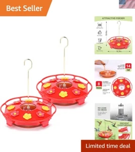 Hummingbird Feeder Plastic 14oz 8 Ports Leak-Proof Outdoor Bird Nectar - Picture 1 of 10