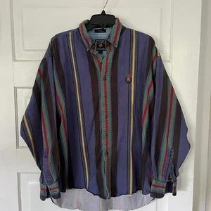 Chaps Ralph Lauren Striped Button Up Long Sleeve Cotton Shirt Mens XL VTG - Bild 1 von 6