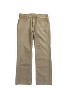 Levis 514 Jeans 34X30 Straight Leg Slim Fit Khaki Denim Tan Gold Tab - Picture 1 of 5