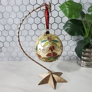 Waterford Holiday Heirloom 5" Gold Tone Beaded Lace Ornament 931/2000 - Picture 1 of 21