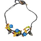 Teresa Goodall Colorful Art-to-Wear Boho Artisan Layered Statement Necklace