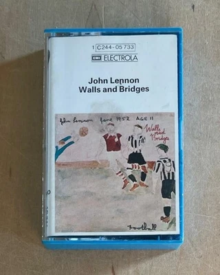 JOHN LENNON Walls and Bridges (1974) German Press Cassette Folk Rock Ex-Beatles - Image 1 of 4