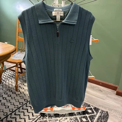 Chaleco Viento Fairway Verde Italiano Merino 1/2 Cremallera Talla M Foto 1 de 4