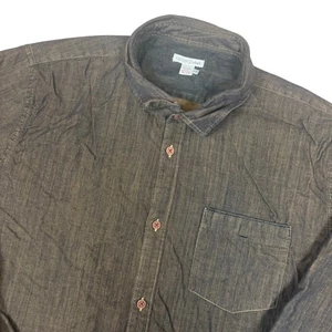 Carbon 2 Cobalt Mens Brown Long Sleeve Button Up Shirt Casual Size Large Tall - Picture 1 of 8