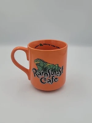 Rainforest Café Naranja Iggy Iguana Lagarto Taza Grande Cerámica 2000 Disney Foto 1 de 4
