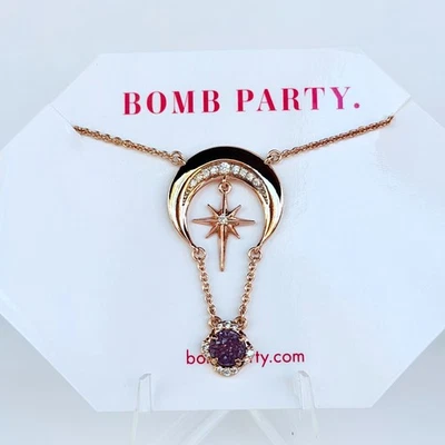 Bomb Party Iceland Dreams "Star Of Wonder" Amethyst Druzy on Rose Gold - Image 1 of 3
