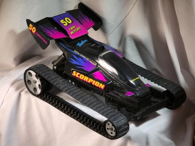 Radio Shack Scorpion Tracks 1993 de colección coche de radiocontrol RC280 motor de carreras funciona 60-4096 Foto 1 de 4