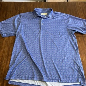 Donald Ross Sport Polo Shirt Adult XL Blue Pink Golf Performance Mens - Picture 1 of 8