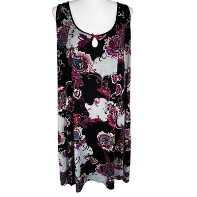 Camisón sin mangas vintage con estampado floral de cachemira LINEA DONATELLA 3x para mujer Foto 1 de 4