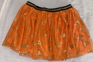 Girls Orange & Gold Tulle Spooky Cute Halloween Skirt Size Xxl (18) - Picture 1 of 4