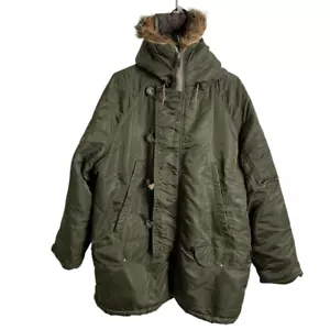 Parka uomo vintage pile dorato 46 verde clima freddo estremo tipo N-3B militare - Foto 1 di 12