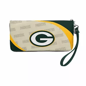 Green Bay Packers Wristlet Wallet, Organizer NFL Hologram Licensed Curve Zip - Picture 1 of 3