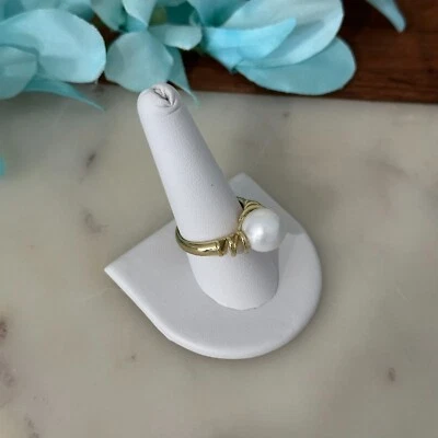 Anillo para mujer enchapado en oro 14K perlas alambre envuelto oro laminado talla 10 Foto 1 de 4