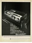 1968 SHARP AM FM Radio Cassette Tape Recorder Vintage Print Ad