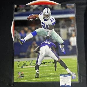 Ezekiel Elliott Dallas Cowboys Signed 16x20 Photo Autographed BAS Certified COA - Picture 1 of 4