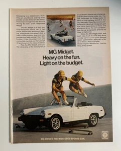 1978 MG Midget Print Ad British Leyland Skateboard Wide Open Sports Car - Picture 1 of 2