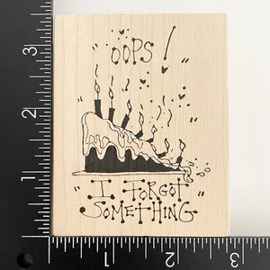 Judith Hoppla Ich habe etwas vergessen Geburtstag Kuchen Backen Scheitern Humor N06 Stempel - Bild 1 von 3