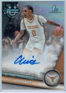 2023-24 Bowman cromo U Prosp autógrafos refractores #BCPACJ Chris Johnson - Imagen 1 de 2