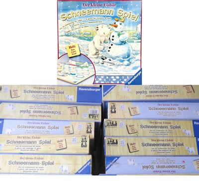 10x Der kleine Eisbär Schneemann-Spiel Holz, großer Holzspielplan + Holzfiguren!