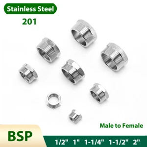 201 Edelstahl BSP Reduzierbuchsen Adapter Rohrverschraubungen Stecker auf Buchse - Bild 1 von 18