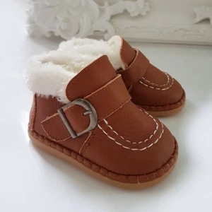 Baby Jungen Herbst Winter Fell Stiefel Boots ~ECHTES LEDER~ 24 braun cognac - Picture 1 of 3