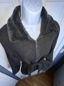 De Colección Braetan Para Mujer Gris Medio Lana Guisante Abrigo Chaqueta Cinturón Invierno Piel Clásico M - Imagen 1 de 20