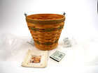 Longaberger 2002 Sage Autumn Pail Basket with Product Card  Made in USA