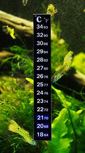  Fahrenheit & Celsius Thermometer Temperature Gauge Sticker Aquarium fish tank - Picture 1 of 4