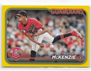 2024 Topps Triston McKenzie #449 Yellow Cleveland Guardians - Picture 1 of 2