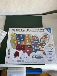 State Quarter Set, Complete 56pc 1999-2009 incl. 6 Territories & Folder Map - Picture 1 of 24
