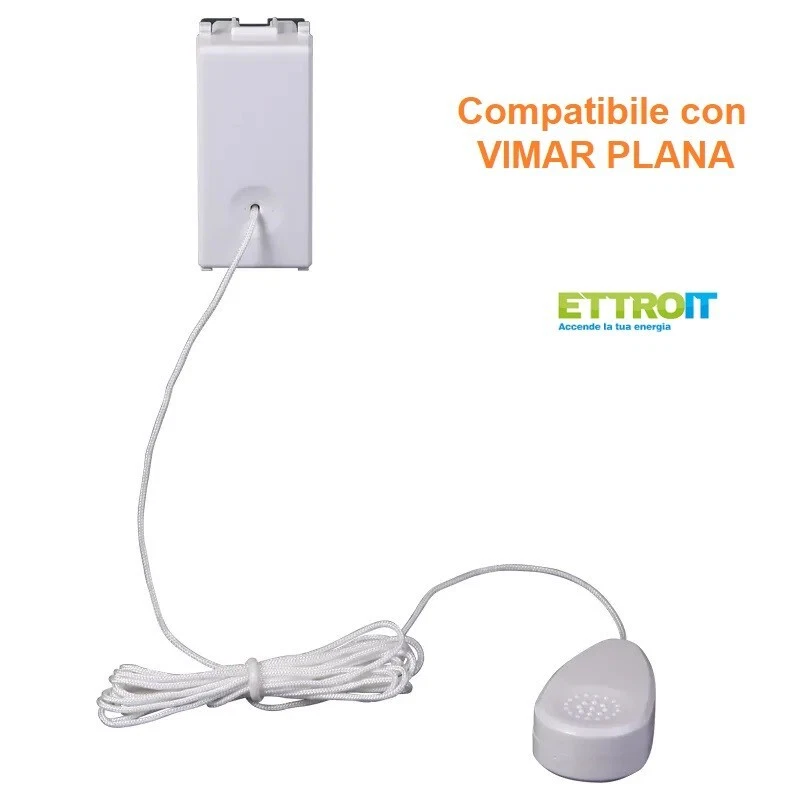 ETTRO-IT VIMAR PLANA COMPATIBILE PULSANTE 1P 16A 250V CORDA DOCCIA EMERGENZA