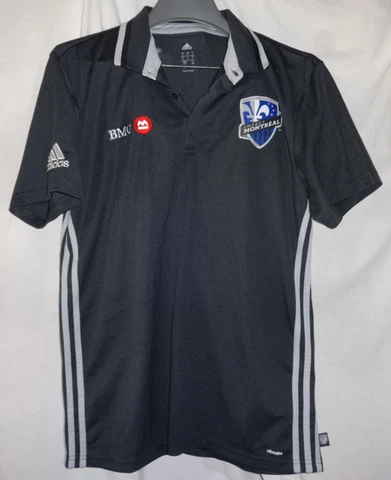 MONTREAL IMPACT Mens Gray ADIDAS climalite MLS Soccer Polo Shirt Sz L Cover