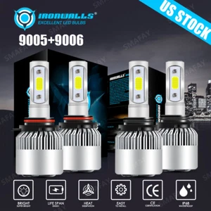 4X 9005 9006 LED Headlights Bulbs for Chevy Silverado 1500 2500HD 3500 1999-2006 - Picture 1 of 12