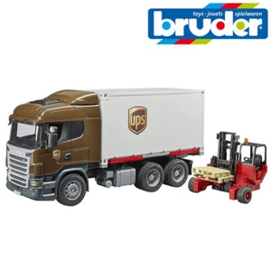 Bruder Toys 03581 Scania R-Series UPS Logistics Delivery Truck with Forklift - Picture 1 of 3