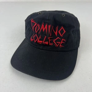 Super Rare Vintage Margaritaville Domino College Strapback Hat Black Red - Picture 1 of 4