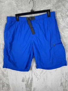 Pantaloncini cargo uomo Columbia M confezionabili blu con cintura fodera in rete nylon nuoto escursionismo - Foto 1 di 9