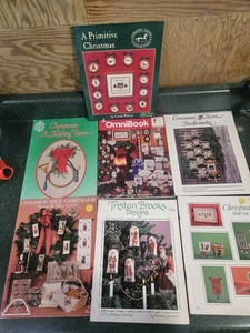 Christmas Cross Stitch Patterns Leaflets lot of 7 - Picture 1 of 7