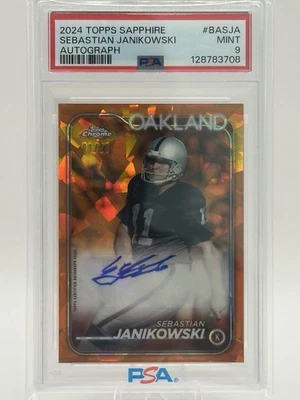2024 Topps Sapphire Sebastian Janikowski 01/25 Orange Auto 1st On Print PSA /25 - Image 1 of 4