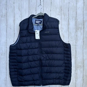 Lands' End Down Puffer Vest Mens 3XL Tall Navy 600 Fill Quilted RDS Packable - Picture 1 of 11